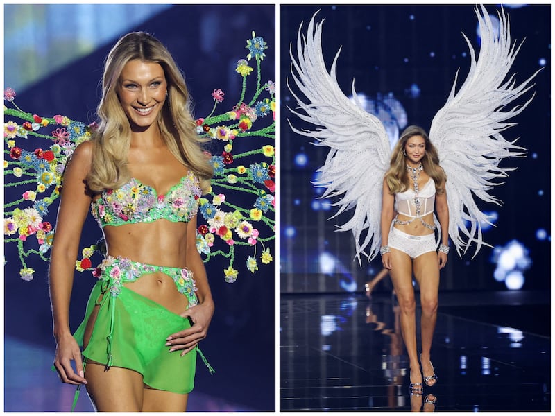 Bella Hadid and Gigi Hadid have both walked multiple Victoria's Secret runway shows. Pictured here at the 2026 show in Los Angeles on Oct. 18.