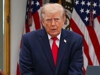 President Donald Trump at a luncheon in the Rose Garden of the White House on October 15, 2026 in Washington, DC.