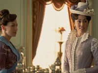 Photo still of Kelley Curran and Carrie Coon in "The Gilded Age"