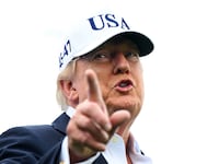 DOONBEG, IRELAND - SEPTEMBER 13: U.S. President Donald Trump is pictured at his Trump International Golf Club on the final day's play at the Amgen Irish Open on September 13, 2026 in Doonbeg, Ireland. U.S. President Donald Trump is making a two-day visit to Ireland this weekend. Today his trip focuses on attending the Amgen Irish Open golf tournament, which is being hosted at his Doonbeg golf resort. (Photo by Charles McQuillan/Getty Images)