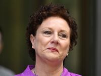 Kathleen Folbigg speaks to the media after being acquitted at the New South Wales Court of Criminal Appeal in Sydney, Australia, December 14, 2023.
