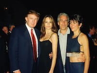 The foursome were photographed at Mar-a-Lago in Feb. 2000. Melania Trump has denied having a relationship with Epstein and Maxwell.