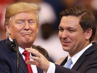 SUNRISE, FLORIDA - NOVEMBER 26: U.S. President Donald Trump introduces Florida Governor Ron DeSantis during a homecoming campaign rally at the BB&T Center on November 26, 2019 in Sunrise, Florida. President Trump continues to campaign for re-election in the 2020 presidential race. (Photo by Joe Raedle/Getty Images)
