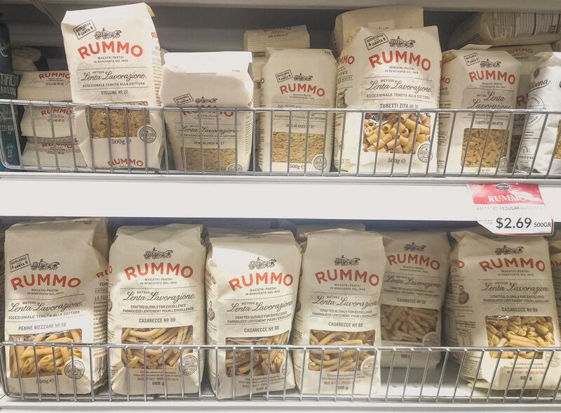 EDMONTON, CANADA MARCH 29:
A close-up view of a wide variety of Italian pasta showcased in a well-known Italian store in Edmonton, Alberta, Canada, on March 29, 2025. (Photo by Artur Widak/NurPhoto via Getty Images)
