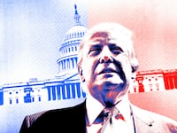 Donald Trump and the US Capitol. illo illustration