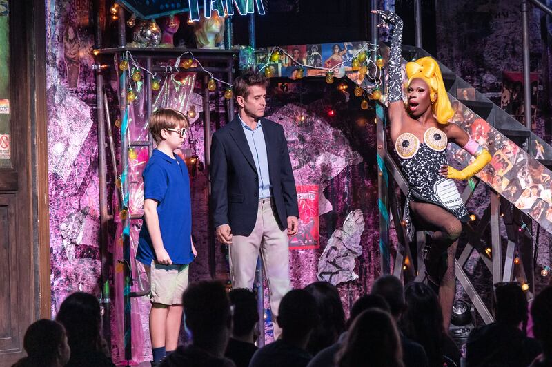 Yair Keydar, Joey McIntyre, and Luxx Noir London in 'Drag: The Musical.'