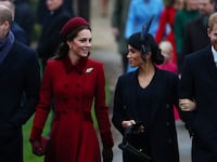 Prince William and Kate Middleton, along with Prince Harry and Meghan Markle, arrive at St Mary Magdalene's church for the Royal Family's Christmas Day service on the Sandringham estate in eastern England, Britain, December 25, 2018.