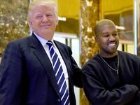 Kanye West and Donald Trump in 2016.