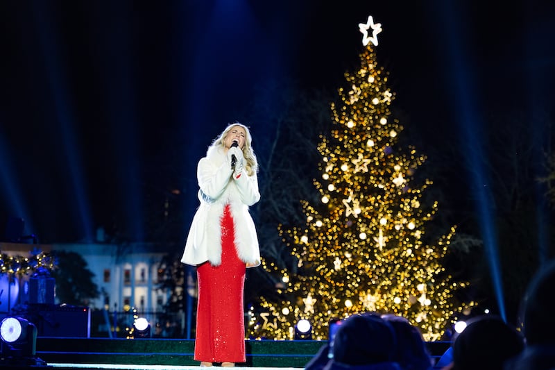 Jillian Cardarelli performs at the National Christmas Tree Lighting on December 4, 2025, at the White House and President’s Park.