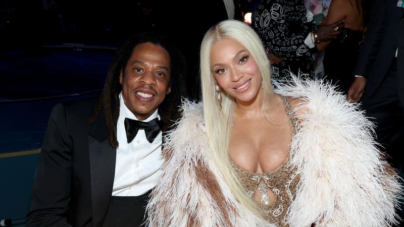 Jay-Z and his wife Beyoncé attend the 2025 GRAMMY Awards.