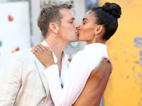 Joel Kinnaman and Kelly Gale on the red carpet in 2021.