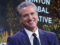 NEW YORK, NEW YORK - SEPTEMBER 24: California Gov. Gavin Newsom speaks onstage during the Clinton Global Initiative 2025 Annual Meeting at New York Hilton Midtown on September 24, 2025 in New York City. (Photo by JP Yim/Getty Images for Clinton Global Initiative)