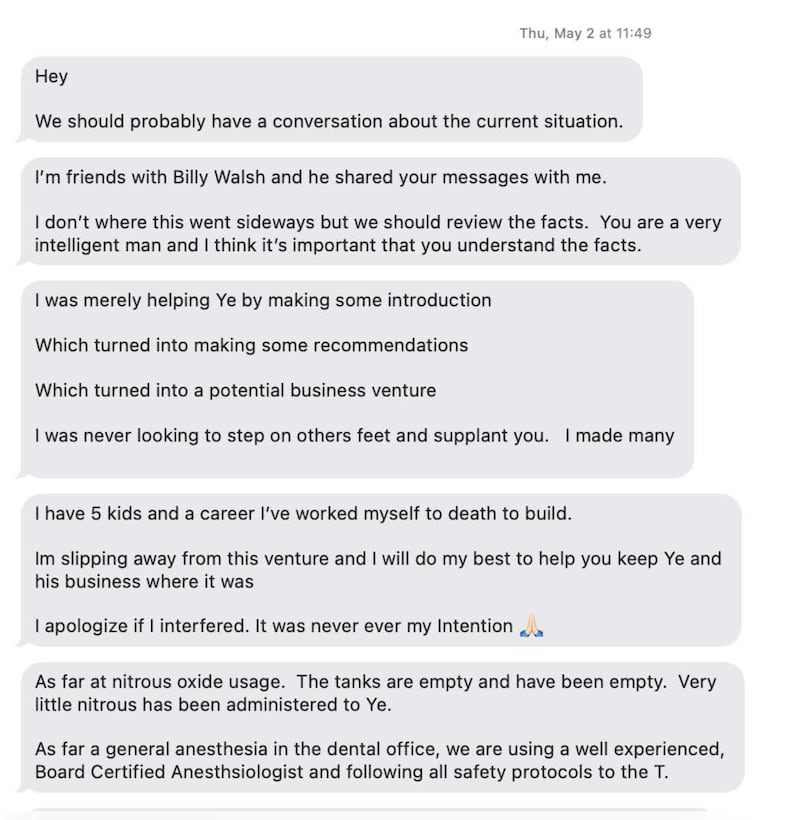 Connelly’s alleged messages to Yiannopoulos