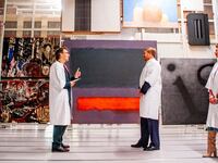 Mark Rothko's “Grey, Orange on Maroon, No. 8” in the depot of the Boijmans van Beuningen museum in Rotterdam.