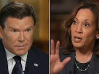 Bret Baier and Kamala Harris.