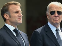 Joe Biden with Emmanuel Macron