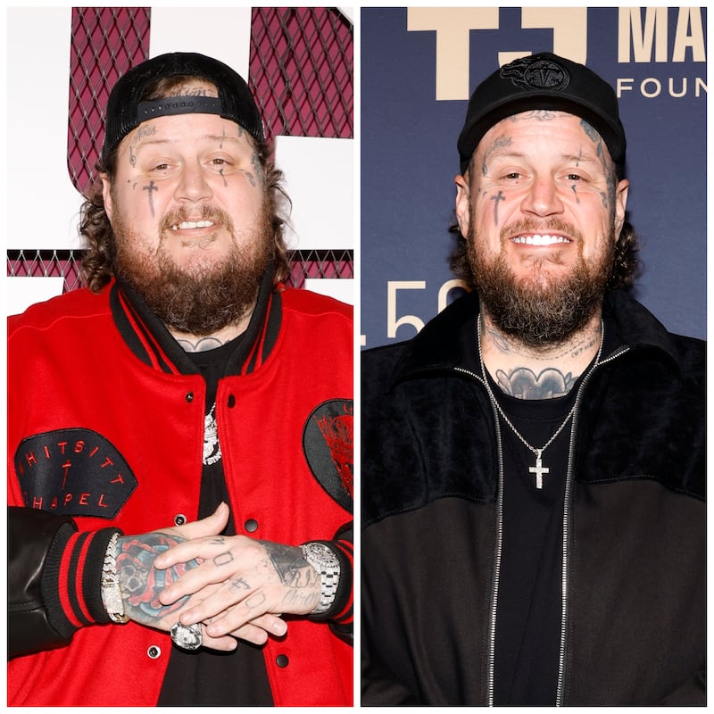 Jelly Roll in 2022 and 2025, during his weight loss journey.