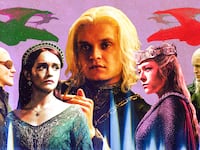 A photo illustration Ewan Mitchell, Olivia Cooke, Tom Glynn-Carney, Emma D’Arcy, and Matt Smith.