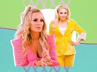 A photo illustration of Tamra Judge and Shannon Beador in production stills from RHOC.