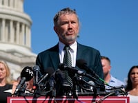 WASHINGTON, DC - SEPTEMBER 03: Rep. Thomas Massie (R-KY) speaks during a news conference with alleged victims of disgraced financier and sex trafficker Jeffrey Epstein outside the U.S. Capitol on September 03, 2025 in Washington, DC. Massie and Rep. Ro Khanna (D-CA) have introduced the Epstein List Transparency Act to force the federal government to release all unclassified records from the cases of Epstein and his associate, Ghislaine Maxwell. (Photo by Chip Somodevilla/Getty Images)