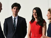 Britain's Prince William, Prince of Wales, is welcomed by US Ambassador to Australia, Caroline Kennedy (R), Jack Kennedy Schlossberg (2nd L) and Tatiana Kennedy Schlossberg to the John F. Kennedy Presidential Library and Museum in Boston, Massachusetts, December 2, 2022. (Photo by ANGELA WEISS / AFP) (Photo by ANGELA WEISS/AFP via Getty Images)