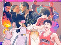A photo illustration of various animated movies from 2023.