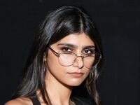 Mia Khalifa attends the Saint Laurent Womenswear Spring/Summer 2024 show as part of Paris Fashion Week on September 26, 2023, in Paris, France.