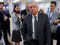 U.S. Senator Lindsey Graham (R-SC) arrives for the weekly Senate Republican caucus policy luncheon at the U.S. Capitol in Washington.