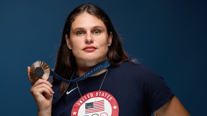 U.S. Olympian Ilona Maher poses for a photo at the USA House at Paris 2024 on July 31, 2024, in Paris, France.