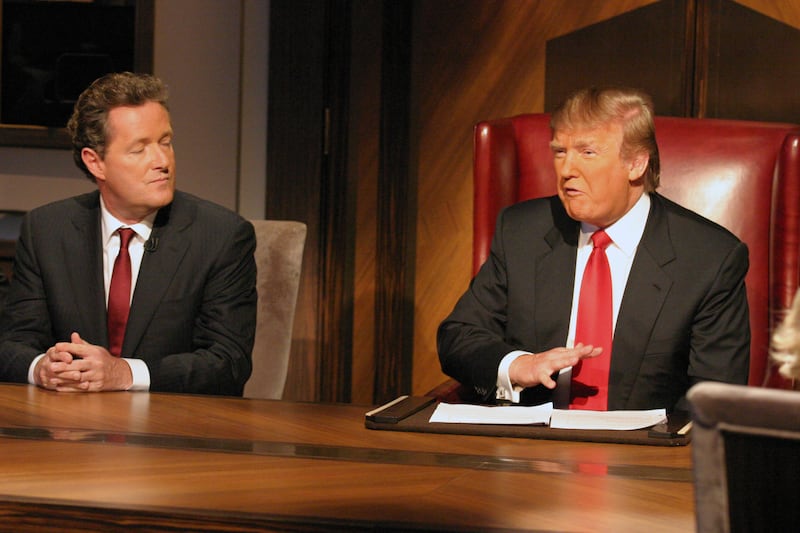 NEW YORK, NY - May 10: ( MANDATORY CREDIT Bill Tompkins/Getty Images ) Piers Morgan and Donald Trump during the Season Finale of the Celebrity Apprentice on May 10, 2009 in New York City.