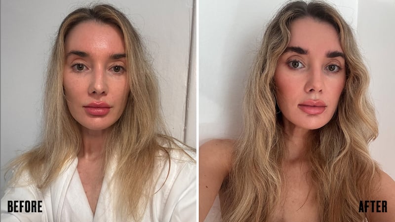Hair extensions before and after