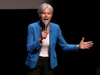 Green party nominee Jill Stein speaks during a campaign rally at the Hostos Center for the Arts & Culture in New York City.
