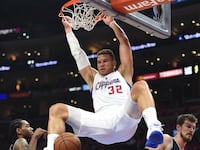 Blake Griffin #32 of the Los Angeles Clippers during the quarterfinals of the 2015 NBA Playoffs at Staples Center on April 22, 2015 in Los Angeles, California.