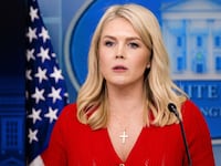 Karoline Leavitt seen wearing her cross pendant.