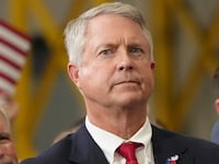 OLATHE, KS - SEPTEMBER 14: Sen. Roger Marshall (R-KS) listens as U.S. Vice President JD Vance speaks during an event at Webco Manufacturing on September 14, 2026, in Olathe, Kansas. Vance is visiting Missouri and Kansas on a Midwest trip. (Photo by Mark Schiefelbein-Pool/Getty Images)