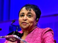 WASHINGTON, DC - AUGUST 23: The Librarian of Congress, Dr. Carla Hayden, welcomes guests to the National Book Festival Opening Celebration at The Library of Congress on August 23, 2024 in Washington, DC. (Photo by Shannon Finney/Getty Images)