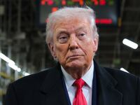 DEARBORN, MICHIGAN - JANUARY 13: U.S. President Donald Trump tours the Ford River Rouge Complex on January 13, 2026 in Dearborn, Michigan. Trump is visiting Michigan where he will participate in a tour of the Ford River Rouge complex and later give remarks to the Detroit Economic Club. (Photo by Anna Moneymaker/Getty Images)