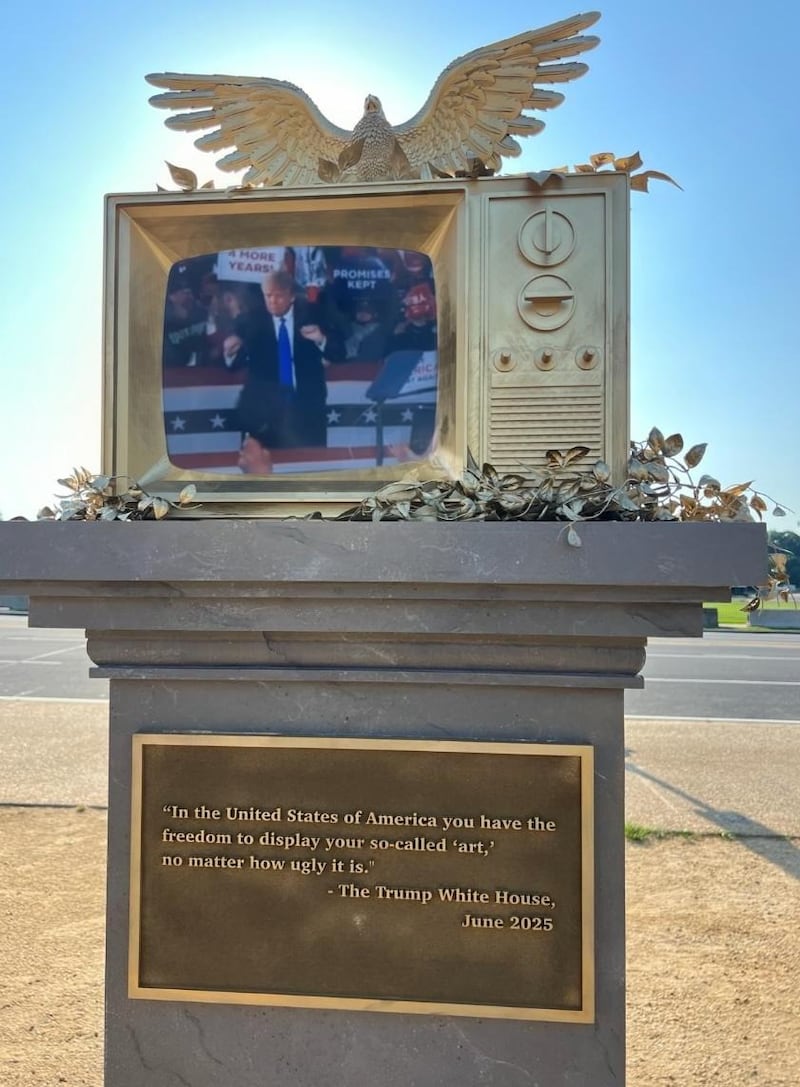 The latest mystery installation sending up Donald Trump