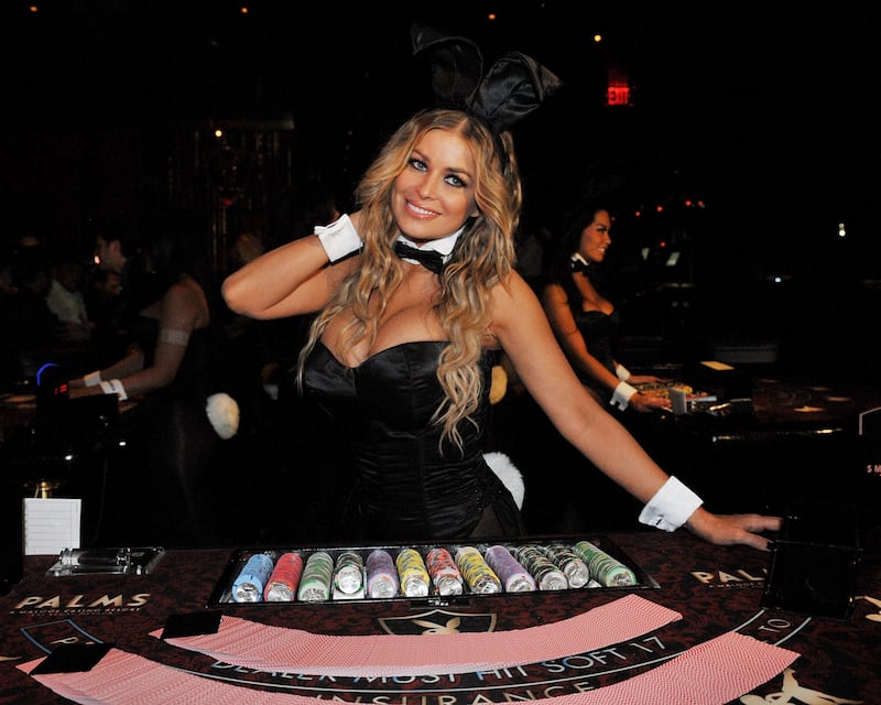 Carmen Electra plays Celebrity Bunny Dealer at the Playboy Club at The Palms Hotel in 2008.