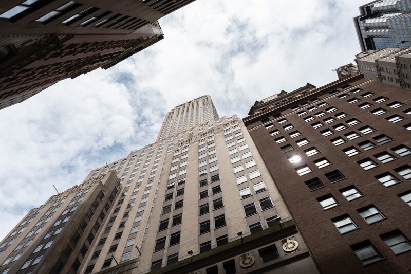 The 40 Wall Street skyscraper, also known as the Trump Building, is seen in New York City, United States, on August 5, 2026. (Photo by Marcin Golba/NurPhoto via Getty Images)