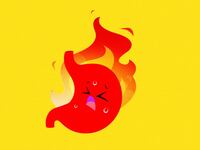 An illustration including a photo of a Stomach on Fire