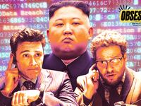 A photo illustration of James Franco, Kim Jong Un, and Seth Rogen.