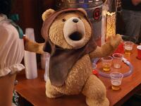 A photo including Seth MacFarlane as voice of Ted, Max Burkholder as John in the series Ted on Peacock