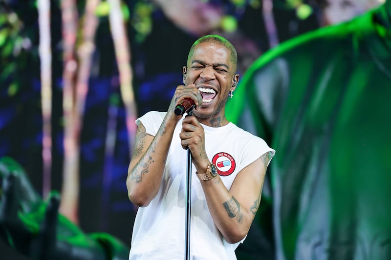 Kid Cudi performs at the Sahara Tent during the 2024 Coachella music festival.