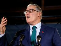 Washington state Governor Jay Inslee speaks during a news conference to announce his decision to seek the Democratic Party's nomination for president in 2020 at A&R Solar in Seattle, Washington.