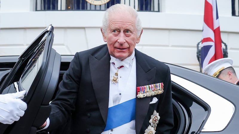 King CharlesWASHINGTON, DC - APRIL 28: King Charles III arrives for a state dinner at the White House on April 28, 2026 in Washington, DC. In his first visit to the U.S. as the British monarch, King Charles III addressed a joint meeting of Congress as part of a multi-day trip to the nation's capital, New York City, and Virginia celebrating the United States of America's 250th anniversary of its independence. (Photo by Anna Moneymaker/Getty Images)