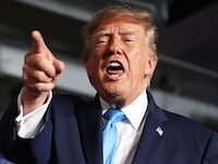 U.S. President Donald Trump wraps up an appearance at a campaign rally at Pinnacle Bank Expo Center on the Nebraska State Fairgrounds on October 05, 2026 in Grand Island, Nebraska.