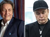 Split of Errol Musk (left) and his son Elon Musk.