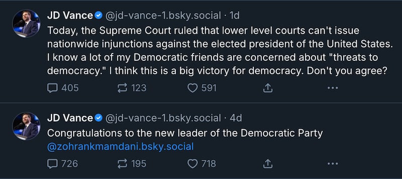 Many have speculated that Vice President JD Vance created an account on Bluesky mainly to troll Democrats.