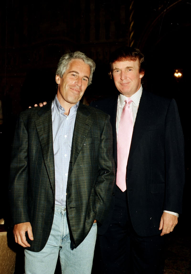 Trump is featured first on a list of “prominent names” related to the DOJ's investigation into Epstein.
